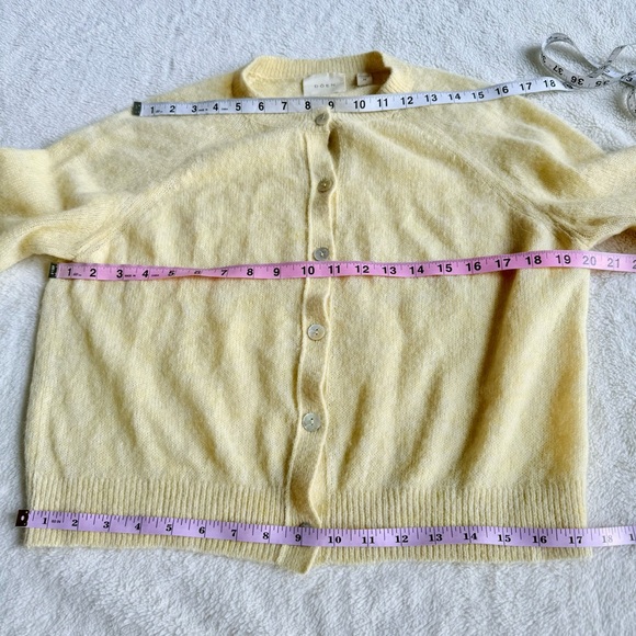 Doen Petra Alpaca Blend Dandelion Yellow Button Long Sleeve Cardigan M - Picture 6 of 12
